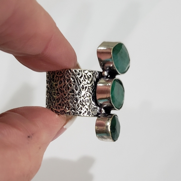 Sakota, Emerald gemstone 925 silver ring - Picture 15 of 15